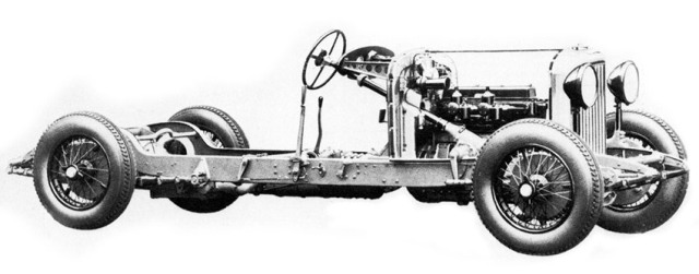 Chasis Rodante de Bentley, el comprador recibía as su automóvil y lo llevaba a un taller carrocero especializado.